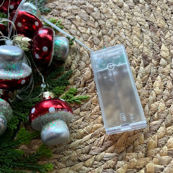 Mushroom Dewdrop Lights LED Red Warm White String Timer Battery Operated - Picture 7 of 7